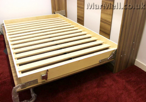 horizontal wall bed, Murphy bed, folding bed, hidden bed, space saving bed, fold-down bed, berdoom