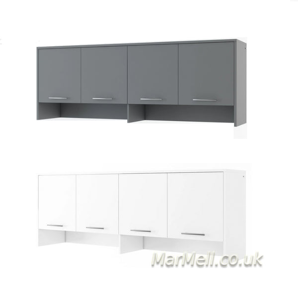 over bed unit, cabinet for horizontal wall bed, murphy bed