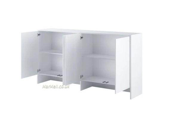 over bed unit for single wall bed Murphy bed top cabinet white marmell