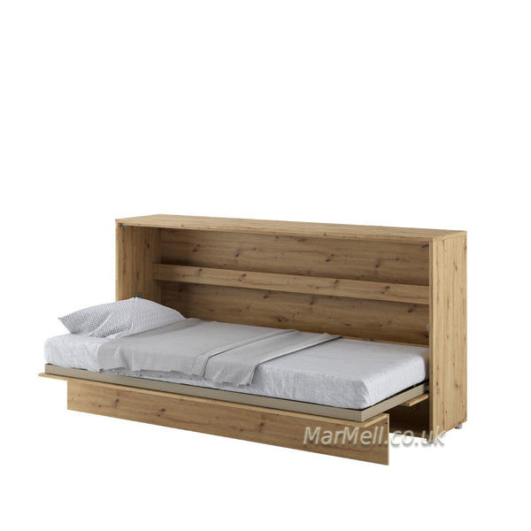 horizontal wall bed, space saving bed, hidden bed, folding bed