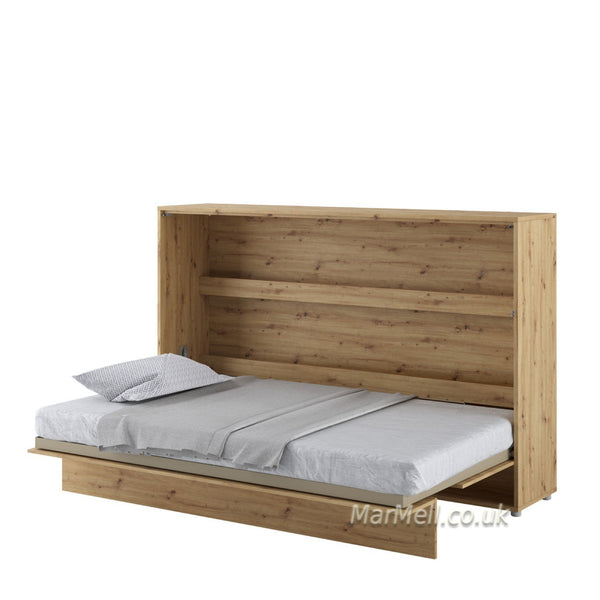 horizontal wall bed, space saving bed, hidden bed, folding bed