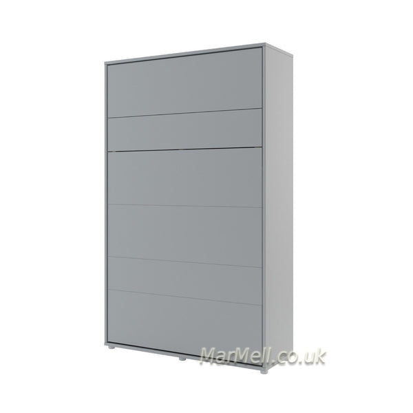 small double vertical wall bed grey