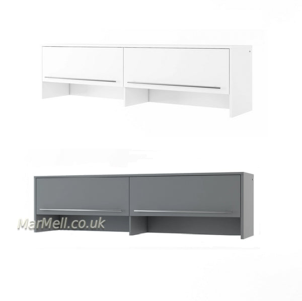 top cabinet, over bed unit for horizontal wall bed, murphy bed, space saving bed