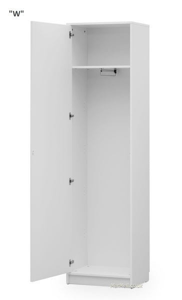 wardrobe cabinet with hanger and shelf for wall beds marmell white