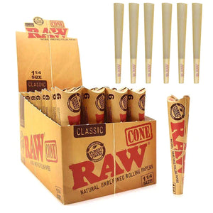 RAW CONE CLASSIC 1 1/4 6 PK - Leopard Master Distribution
