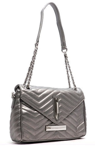 pewter quilted chevron