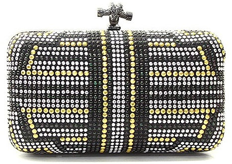 rhinestone clutch in black