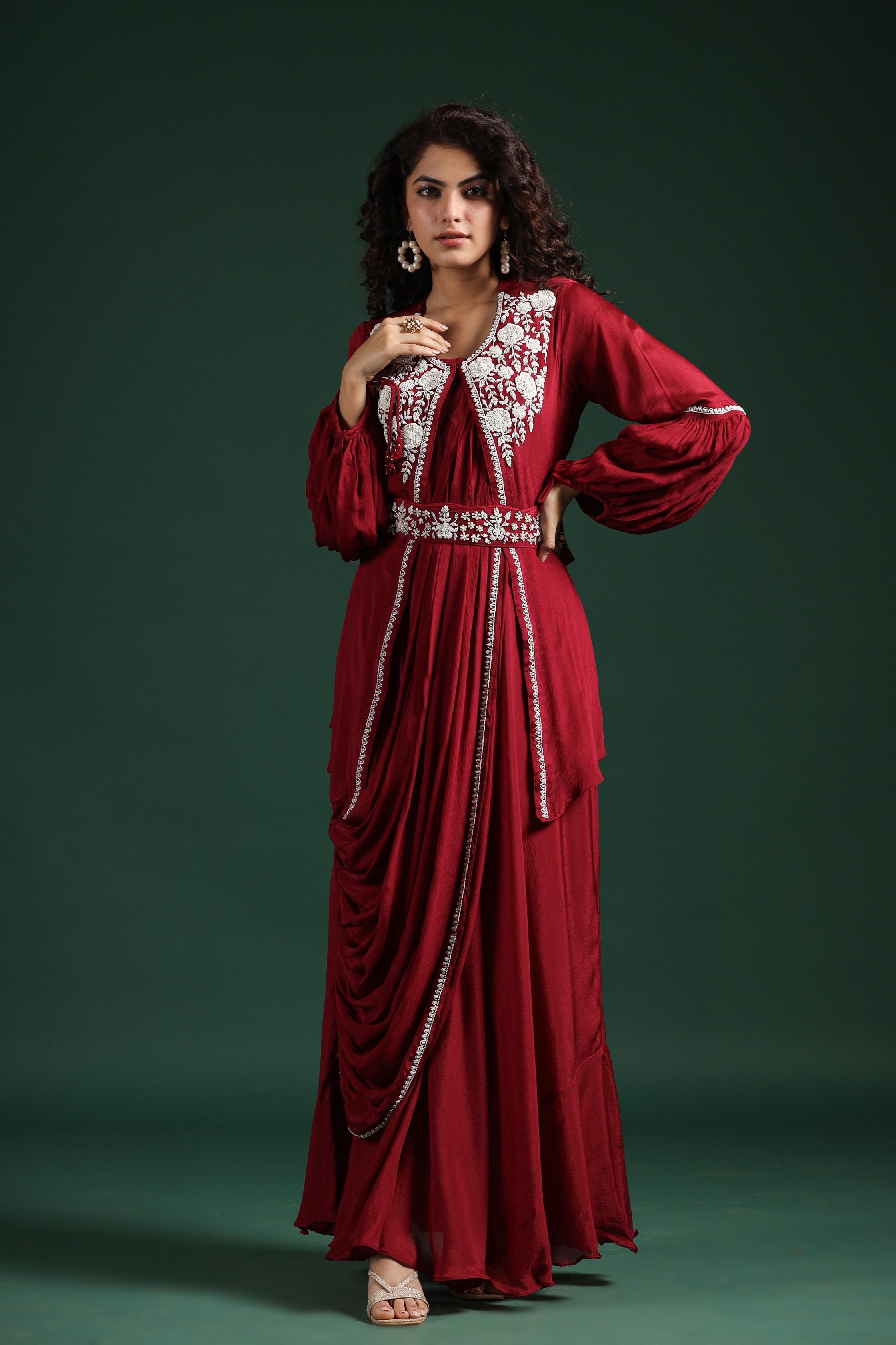 A-line Embellished Gown – Khaled Marwan