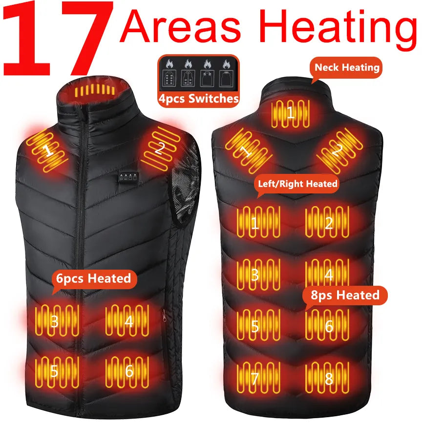 9-17 AREAS  HEATED VEST|MEN|WOMEN|USB| WINTER|QUICK HEATING