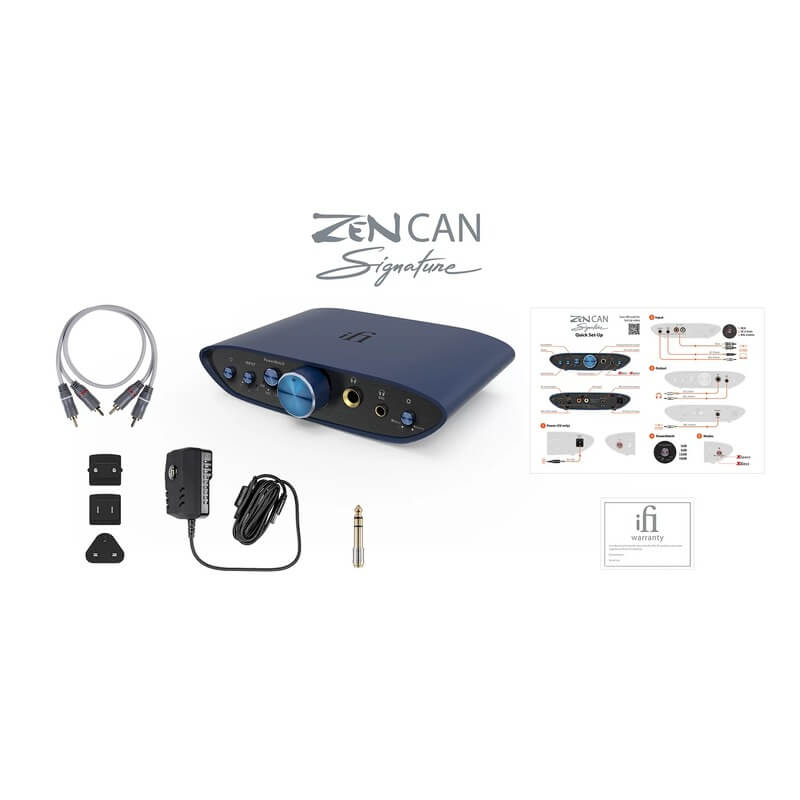 ifi audio zen can signature desktop headphone amplifier accessories and warranty card