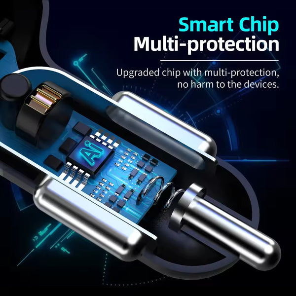 Incarcator Auto 4 Porturi USB - SpeedVolt Quad, Ultra-Rapid cu Tehnologie Quick Charge 3.0