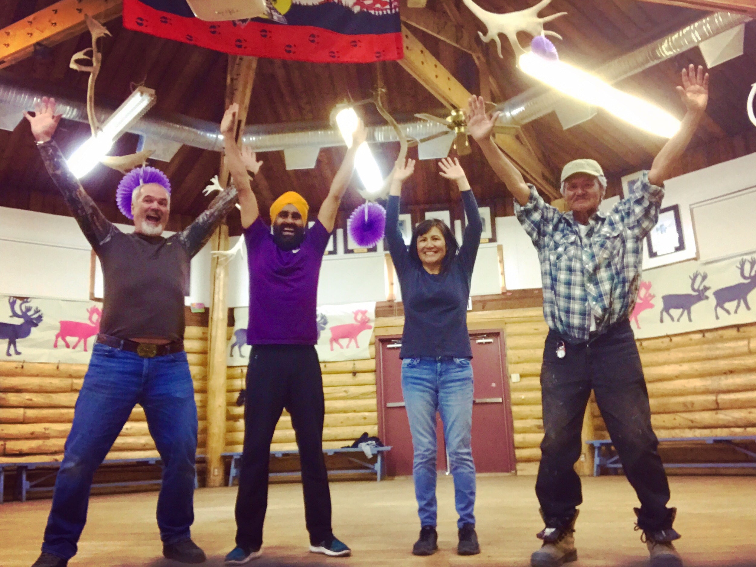 Gurdeep sharing his Bhangra dance art with First Nations Community of Old Crow, Yukon