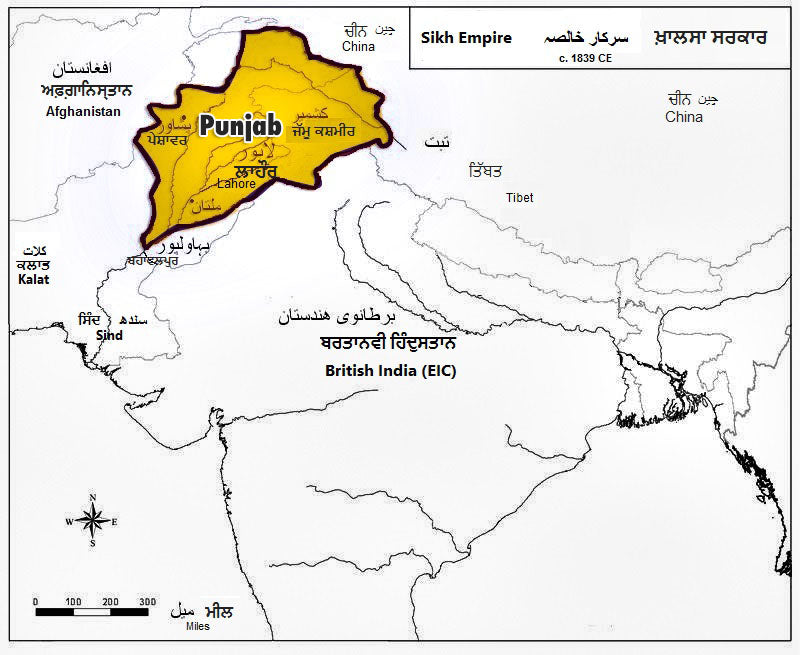 Punjab in 1839 – The region of Bhangra roots. (Source: Wikipedia)