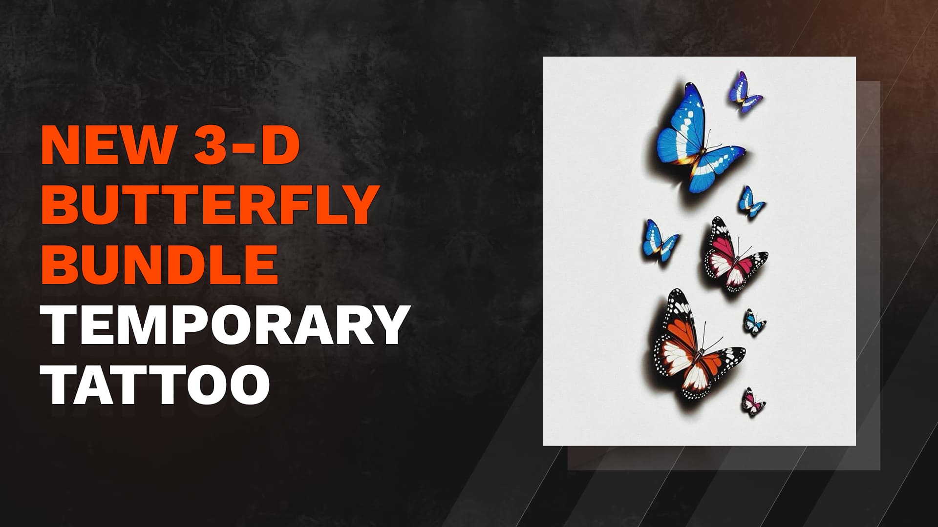 New 3-D Butterfly Bundle Temporary Tattoo