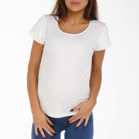 Bi-elastic Modal Pregnancy Shirt White - Mysanity