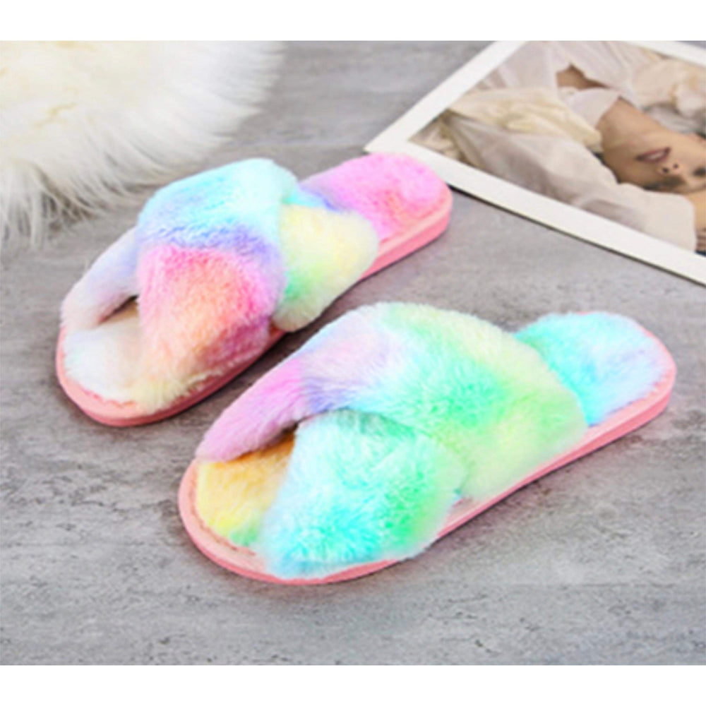 slippers rainbow