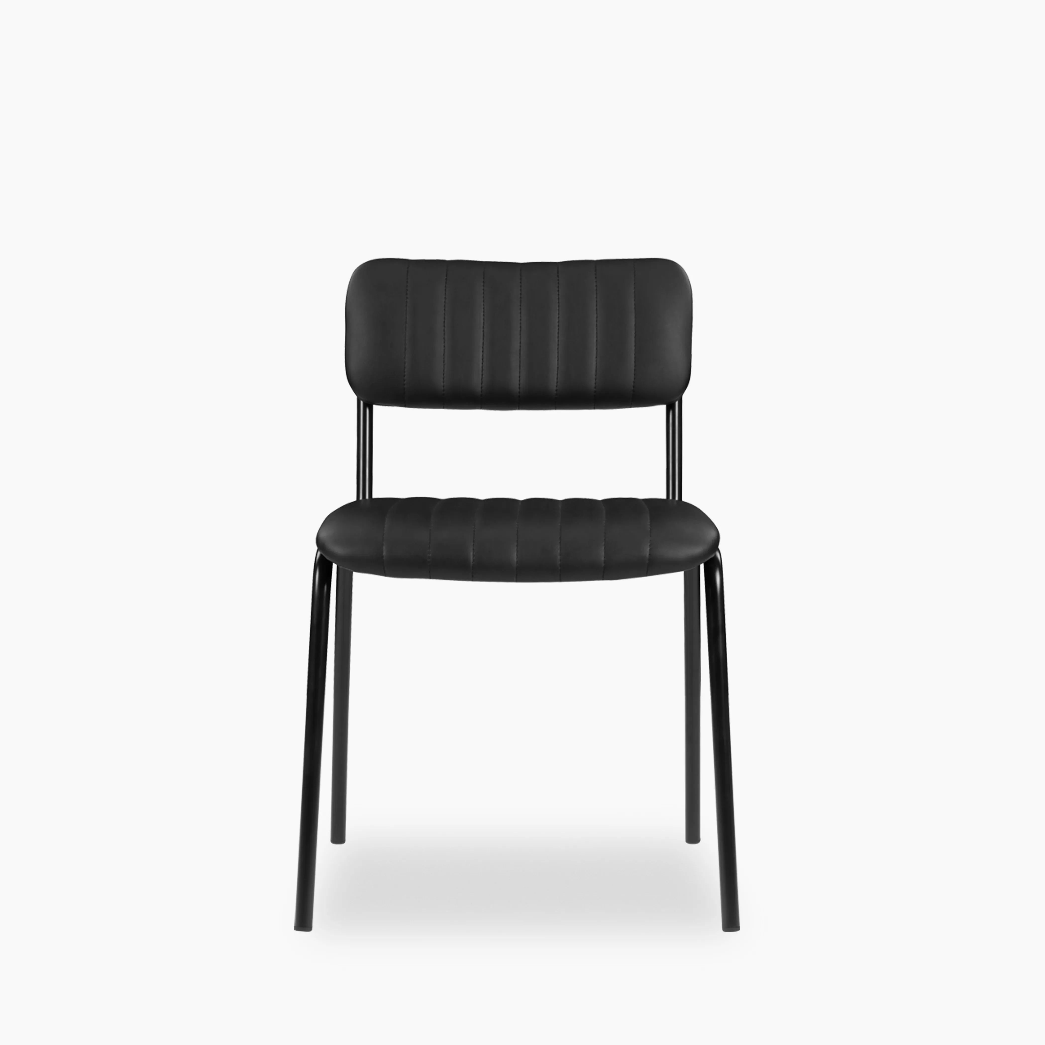 Weston Stackable Dining Chair | Vintage Black Faux Leather & Black