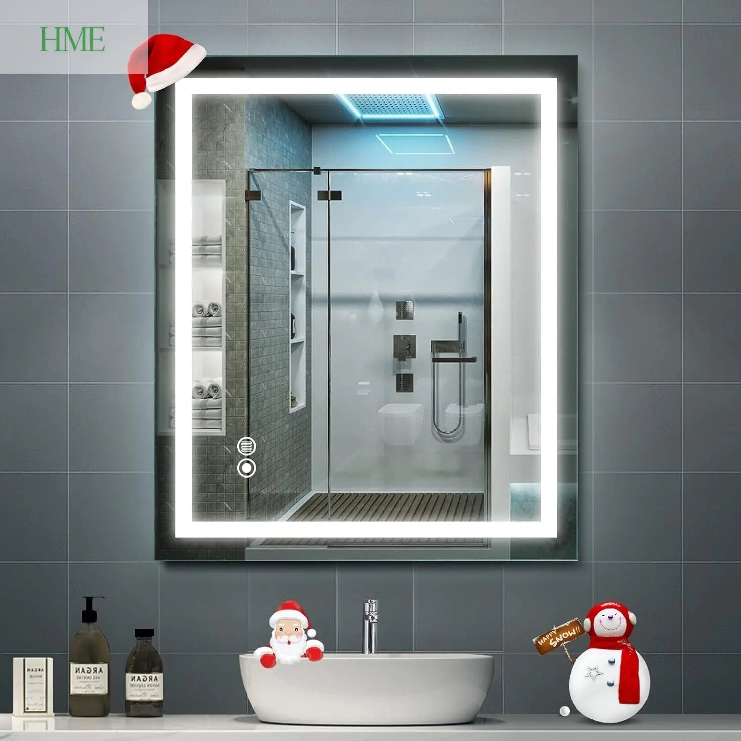 "32x24 Inch Dimmable LED Bathroom Mirror with Anti-Fog & Memory Function - Stylish Lighted Vanity Mirror for a Modern Touch!"