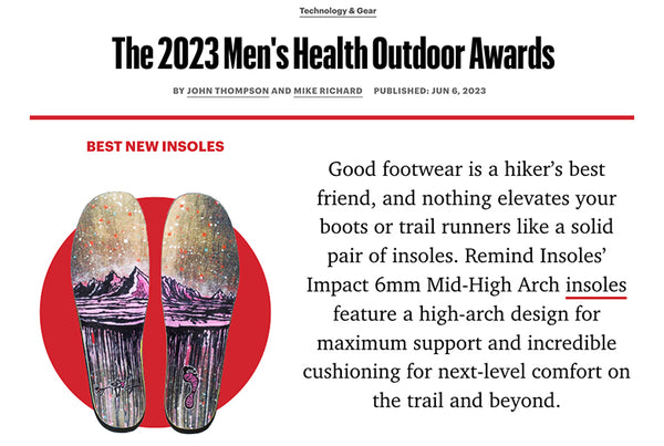 Remind Insoles Awarded ‘Best Insoles’ In 2023 Men’s Health Outdoor Awards