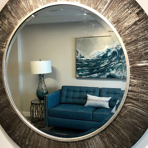Round Silver Large Wall Mirror