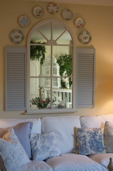 Arched window style wall mirror