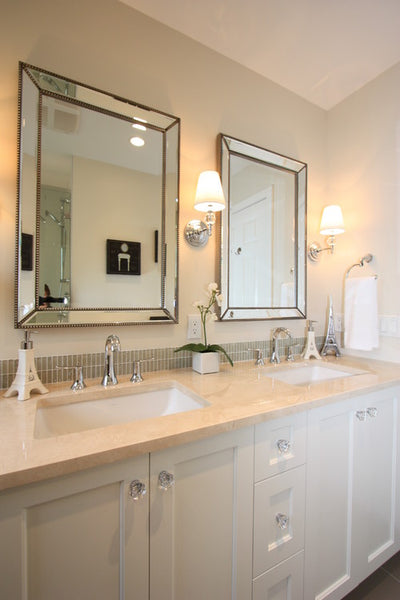 Pair of wall mirrors in the bathroom