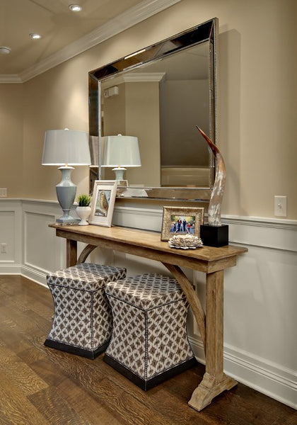 wall mirror with console table
