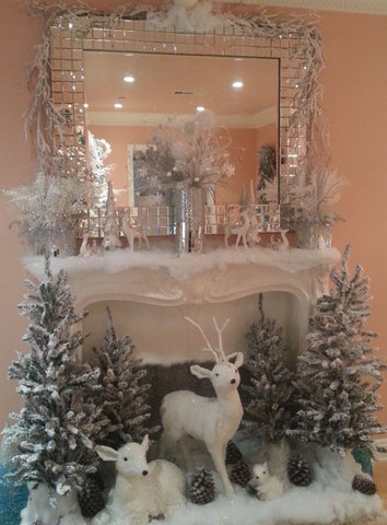 White Christmas on wall mirror