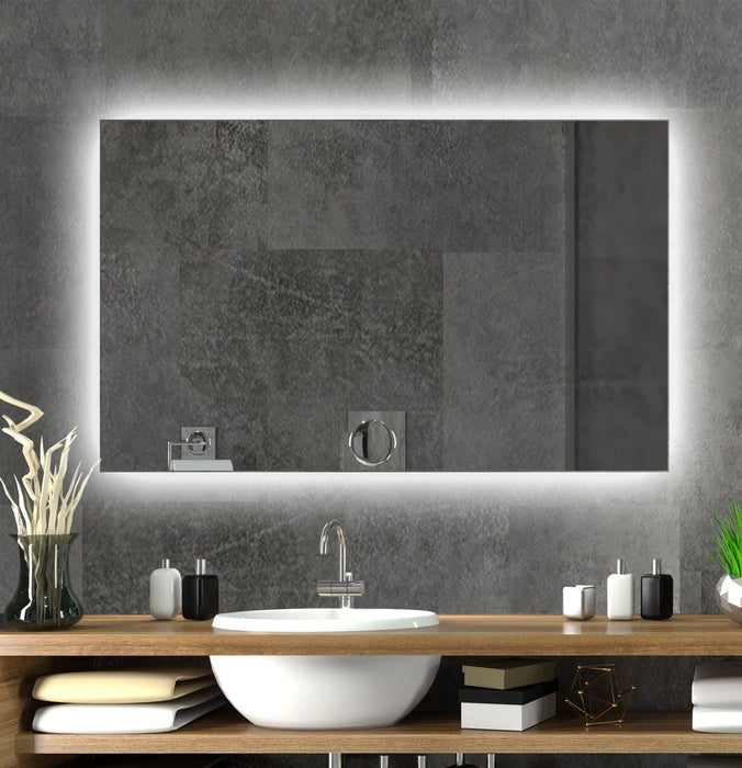 rectangle mirror with led lights