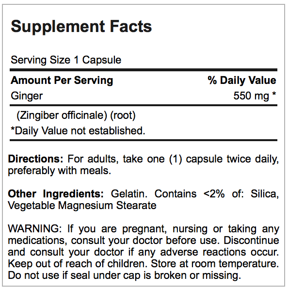 Ginger root 550mg