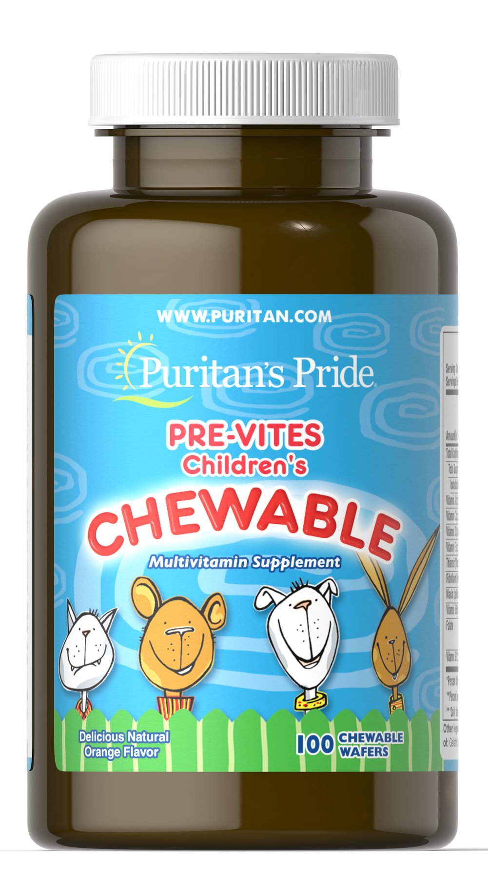 Puritan's Pride Pre-Vites Children's Multivitamin 100 Chewables / Item #003050