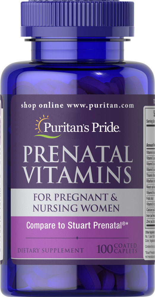 Puritan's Pride Prenatal Vitamins 100 Caplets / Item #003700