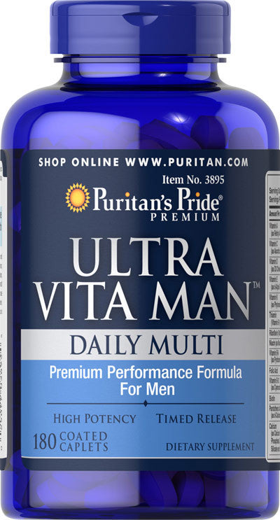Puritan's Pride Ultra Vita Man Time Release 180 Caplets / Item #003895