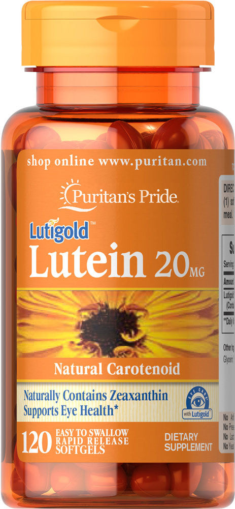 Puritan's Pride Lutein 20 mg with Zeaxanthin 20 mg / 120 Softgels / Item #004904