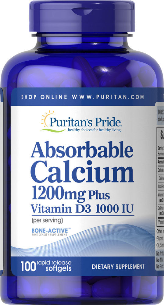 Puritans Pride Absorbable Calcium 1200 Mg With Vitamin D 1000 Iu 10 Puritans Pride Singapore 1386