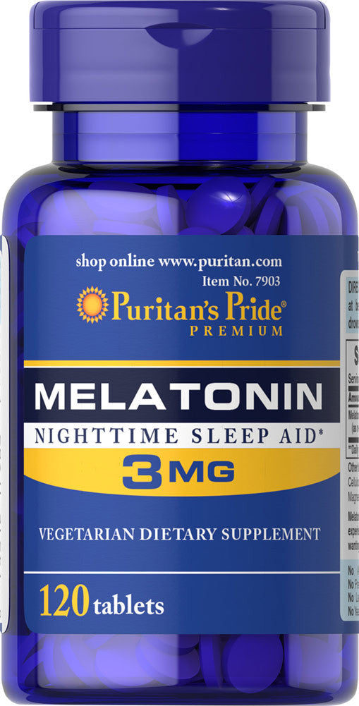 Puritan's Pride Melatonin 3 mg / 120 Tablets / Item #007903
