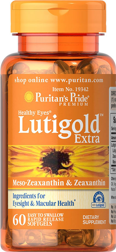 Puritan's Pride Healthy Eyes Lutein Extra with Zeaxanthin 60 Softgels / Item #019342