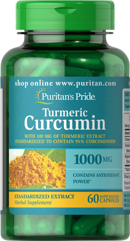 Puritan's Pride Turmeric Curcumin 1000 mg / 60 Capsules / Item #078826