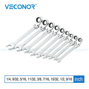 1/4-9/16 Inch Imperial Size Ratchet Wrench Set of Keys Spanner Flexible Head Universal Hand Tools Car Repair Tool - Magnetron supply