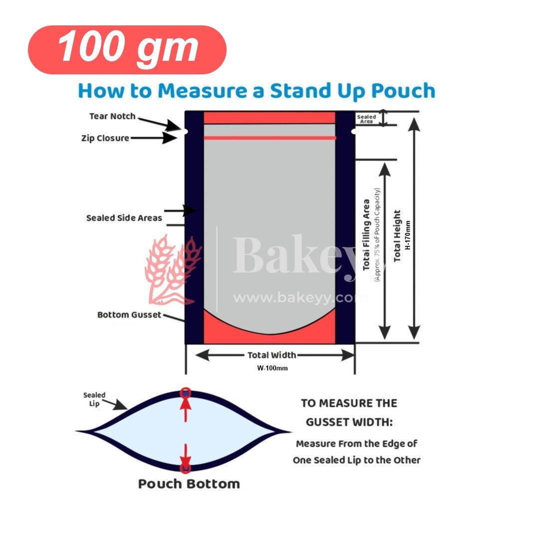 100g Red Zip Lock Pouch Size