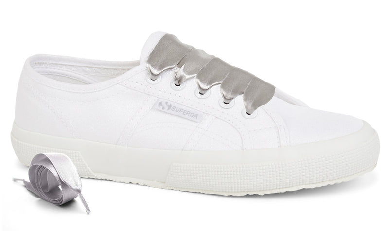 Superga Satin Wide Laces Grey Silver 