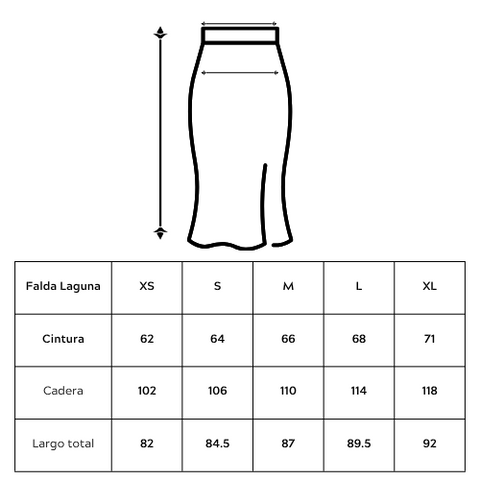 guia de tallas-Falda Laguna