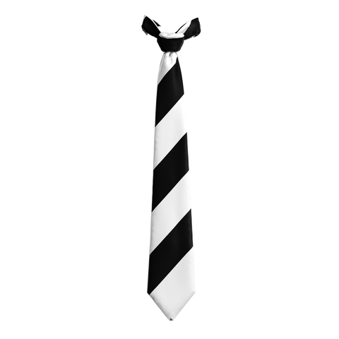 White and Black Striped Tie