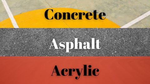 different pickleball court materials - concrete, asphalt, acrylic