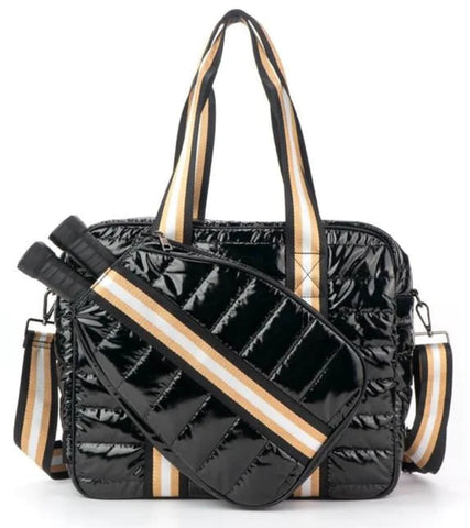 designer pickleball bag black and gold