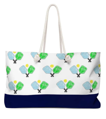 pickleball themed reusable tote bags for shopping