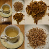 montage of couch grass tea and herb