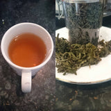 Young Hyson Green Tea and Leaves