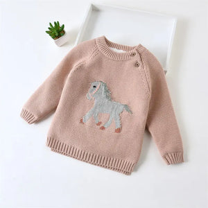 Gwenny Horse Sweater (Blush Pink) - Bridle Up Hope Shop
