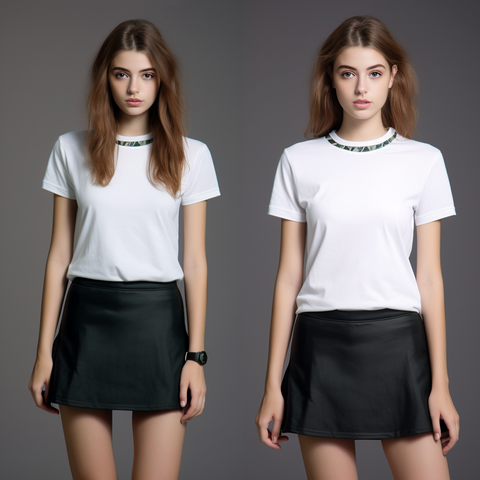 T-shirt Paired with an A-line Mini Skirt - Infinite Clothing